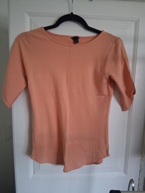 Ann Taylor Peach Short Sleeve Shell Top